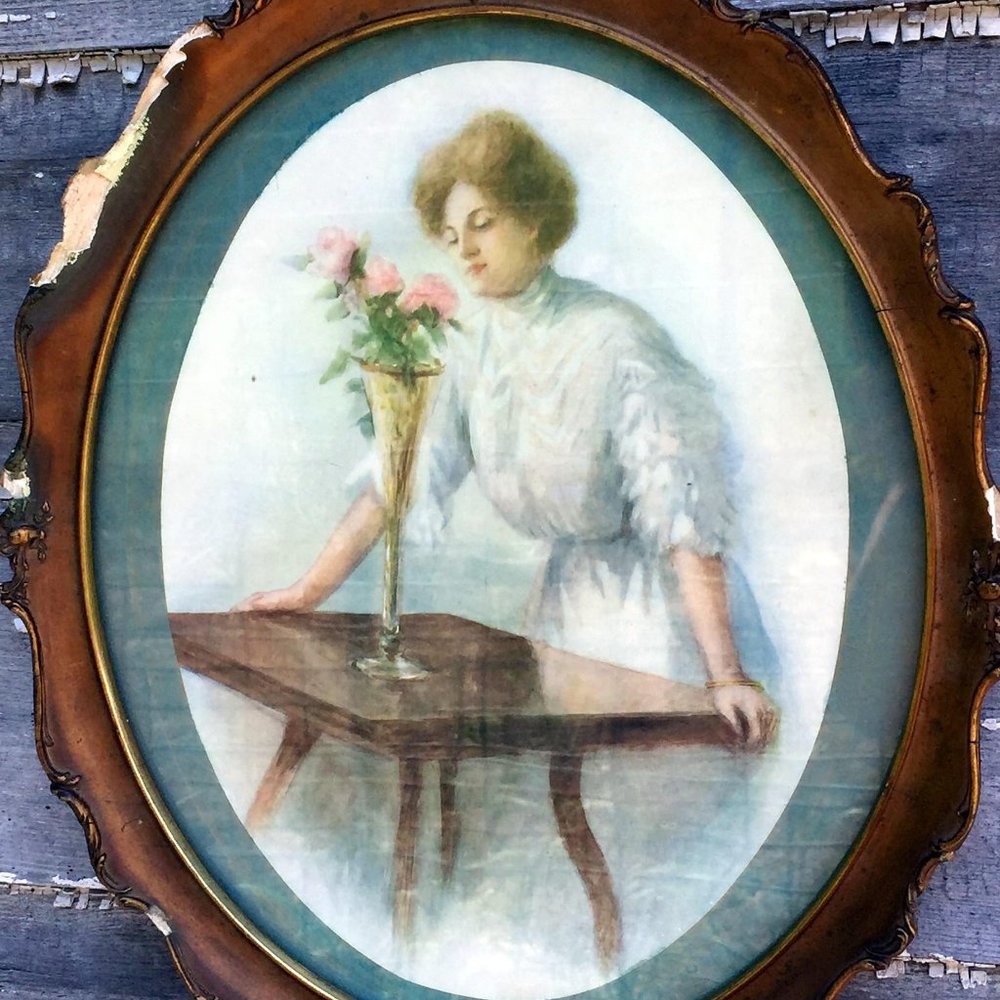 Antique Print picture Edwardian Victorian Lady - Picture 5 of 5